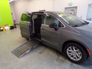 Grey Chrysler Pacifica with Driverge Side Entry Automatic Fold Out conversion