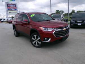 Red Chevrolet Traverse with Freedom Motors Rear Entry Automatic Fold Out conversion