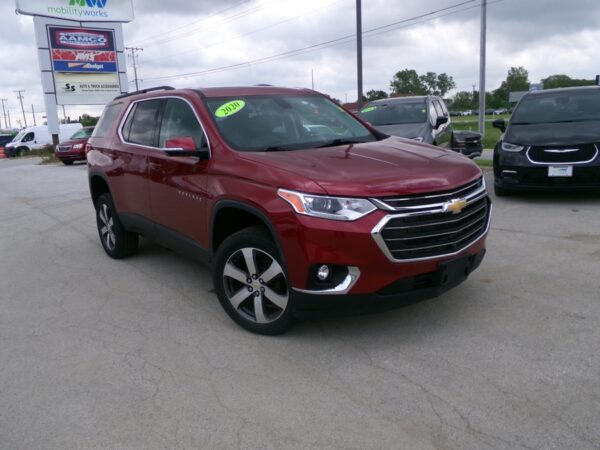 Red Chevrolet Traverse with Freedom Motors Rear Entry Automatic Fold Out conversion