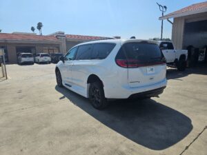 White Chrysler Pacifica with Vantage Mobility Side Entry Automatic In Floor conversion