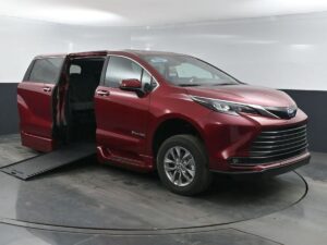 Red Toyota Sienna with BraunAbility Side Entry Automatic In Floor conversion
