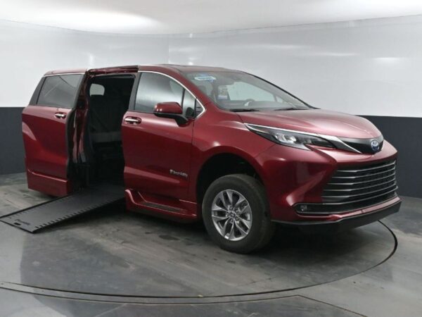Red Toyota Sienna with BraunAbility Side Entry Automatic In Floor conversion