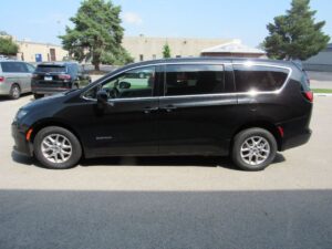 Black Chrysler Voyager with Driverge Rear Entry Manual Fold Out conversion