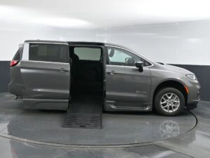 Grey Chrysler Pacifica with BraunAbility Side Entry Automatic Fold Out conversion