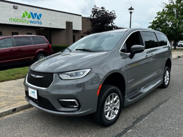 Grey Chrysler Pacifica with Driverge Side Entry Automatic Fold Out conversion