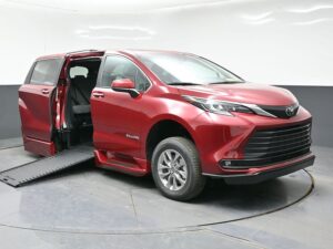 Red Toyota Sienna with BraunAbility Side Entry Automatic In Floor conversion