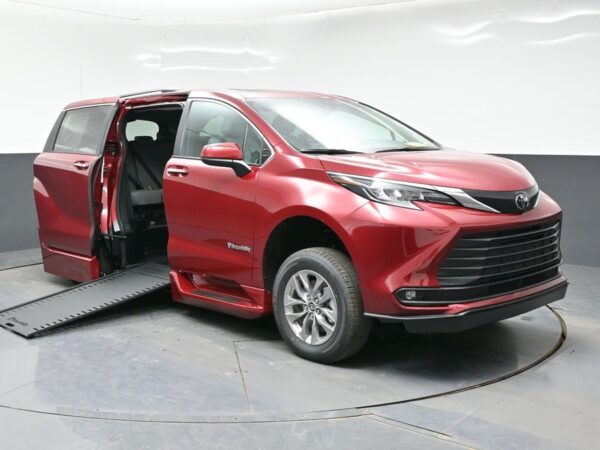 Red Toyota Sienna with BraunAbility Side Entry Automatic In Floor conversion