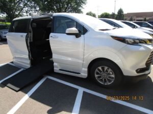White Toyota Sienna with Vantage Mobility Side Entry Automatic In Floor conversion