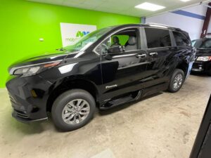Black Toyota Sienna with BraunAbility Side Entry Automatic Fold Out conversion