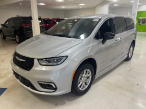 Silver Chrysler Pacifica with BraunAbility Side Entry Automatic Fold Out conversion