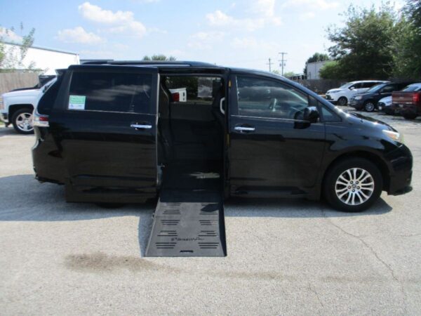 Black Toyota Sienna with BraunAbility Side Entry Automatic Fold Out conversion