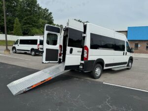 White Ram ProMaster with Driverge Rear Entry Manual Fold Out conversion