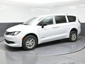 White Chrysler Voyager with BraunAbility Rear Entry Manual Fold Out conversion
