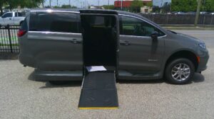 Grey Chrysler Pacifica with Driverge Side Entry Automatic Fold Out conversion