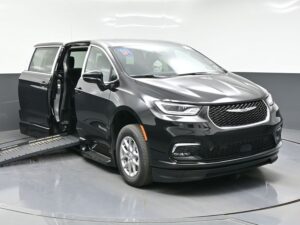 Black Chrysler Pacifica with BraunAbility Side Entry Automatic Fold Out conversion