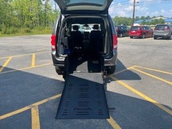 Grey Dodge Grand Caravan with BraunAbility Rear Entry Manual Fold Out conversion