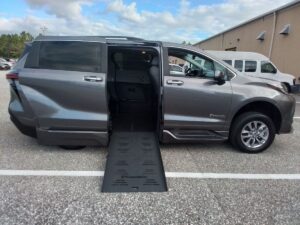 Grey Toyota Sienna with BraunAbility Side Entry Automatic Fold Out conversion