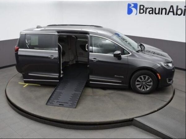 Grey Chrysler Pacifica with BraunAbility Side Entry Automatic Fold Out conversion