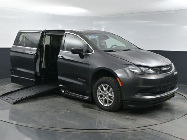 Grey Chrysler Voyager with BraunAbility Side Entry Automatic Fold Out conversion