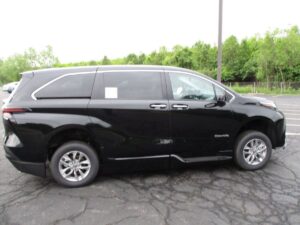 Black Toyota Sienna with BraunAbility Side Entry Automatic In Floor conversion