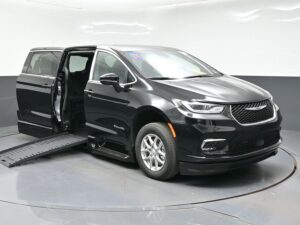 Black Chrysler Pacifica with BraunAbility Side Entry Automatic Fold Out conversion