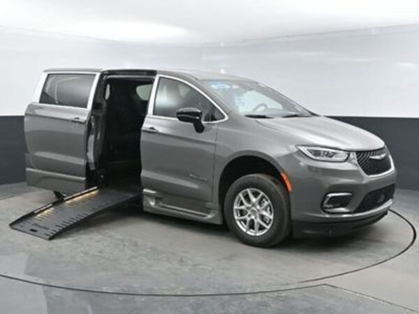 Grey Chrysler Pacifica with BraunAbility Side Entry Automatic In Floor conversion