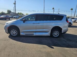 Silver Chrysler Pacifica with Vantage Mobility Side Entry Automatic In Floor conversion