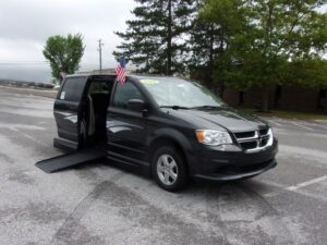 Grey Dodge Grand Caravan with Vantage Mobility Side Entry Automatic Fold Out conversion