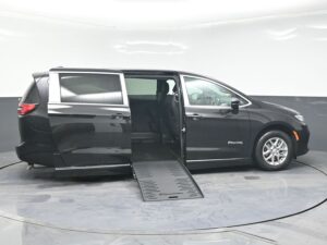 Black Chrysler Pacifica with BraunAbility Side Entry Automatic Fold Out conversion