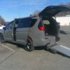 Grey Chrysler Pacifica with Driverge Rear Entry Manual Fold Out conversion