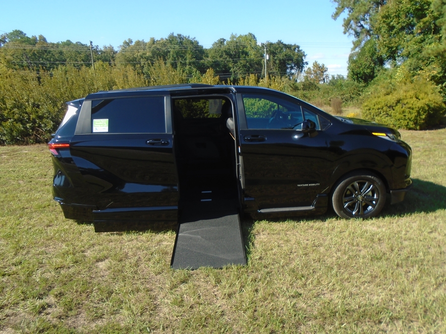 Black Toyota Sienna with Vantage Mobility Side Entry Automatic In Floor conversion