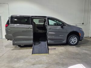 Grey Chrysler Pacifica with Driverge Side Entry Automatic Fold Out conversion