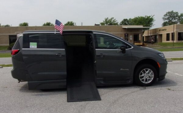 Grey Chrysler Pacifica with BraunAbility Side Entry Automatic In Floor conversion