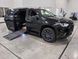 Black Chevrolet Traverse with BraunAbility Side Entry Automatic In Floor conversion