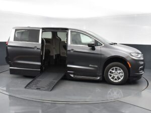 Grey Chrysler Pacifica with BraunAbility Side Entry Automatic Fold Out conversion