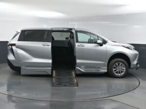 Silver Toyota Sienna with BraunAbility Side Entry Automatic Fold Out conversion