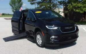 Black Toyota Sienna with BraunAbility Side Entry Automatic Fold Out conversion