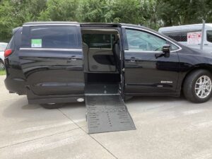 Black Chrysler Pacifica with Driverge Side Entry Automatic Fold Out conversion