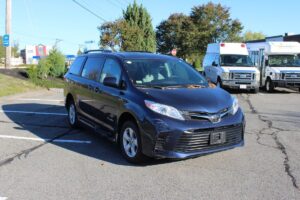 Blue Toyota Sienna with BraunAbility Side Entry Automatic Fold Out conversion