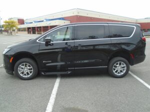 Black Chrysler Pacifica with BraunAbility Side Entry Automatic Fold Out conversion