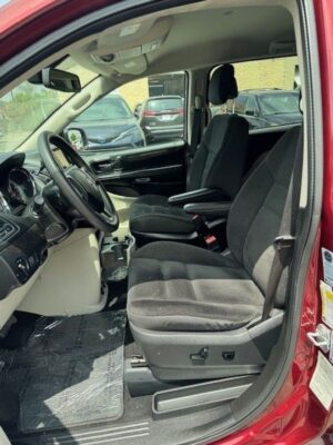 Red Dodge Grand Caravan with BraunAbility Rear Entry Manual Fold Out conversion