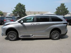 Silver Toyota Sienna with BraunAbility Side Entry Automatic Fold Out conversion