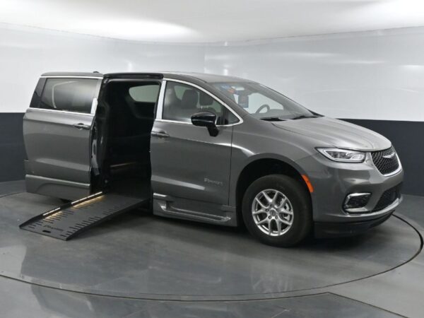 Grey Chrysler Pacifica with BraunAbility Side Entry Automatic Fold Out conversion