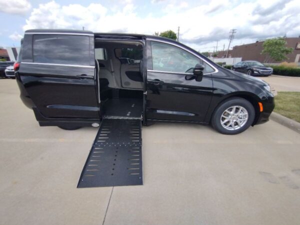 Black Chrysler Pacifica with Driverge Side Entry Automatic Fold Out conversion