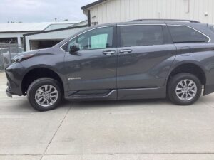 Grey Toyota Sienna with BraunAbility Side Entry Automatic Fold Out conversion