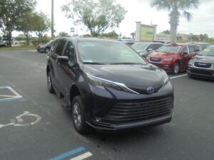 Blue Toyota Sienna with BraunAbility Side Entry Automatic In Floor conversion