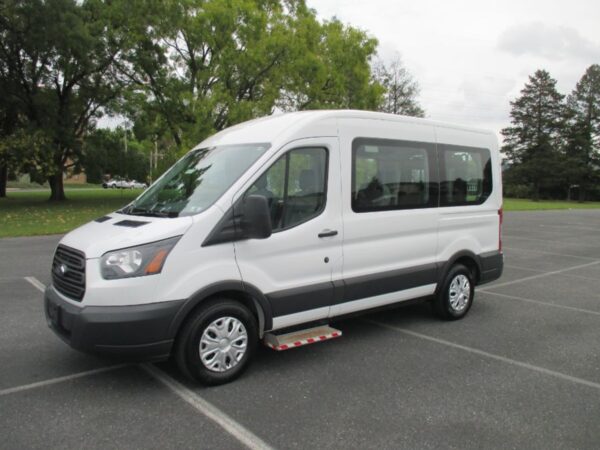 White Ford Transit with Driverge Rear Entry Automatic Fold Out conversion