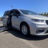 Silver Chrysler Pacifica with Driverge Side Entry Automatic Fold Out conversion