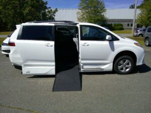 White Toyota Sienna with Vantage Mobility Side Entry Automatic In Floor conversion