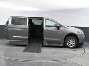 Grey Chrysler Pacifica with BraunAbility Side Entry Automatic In Floor conversion